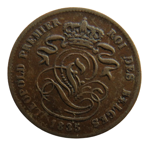 1835 Belgium 2 Centimes Coin