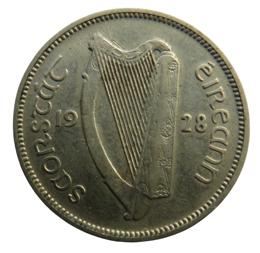 1928 Ireland Sixpence Coin