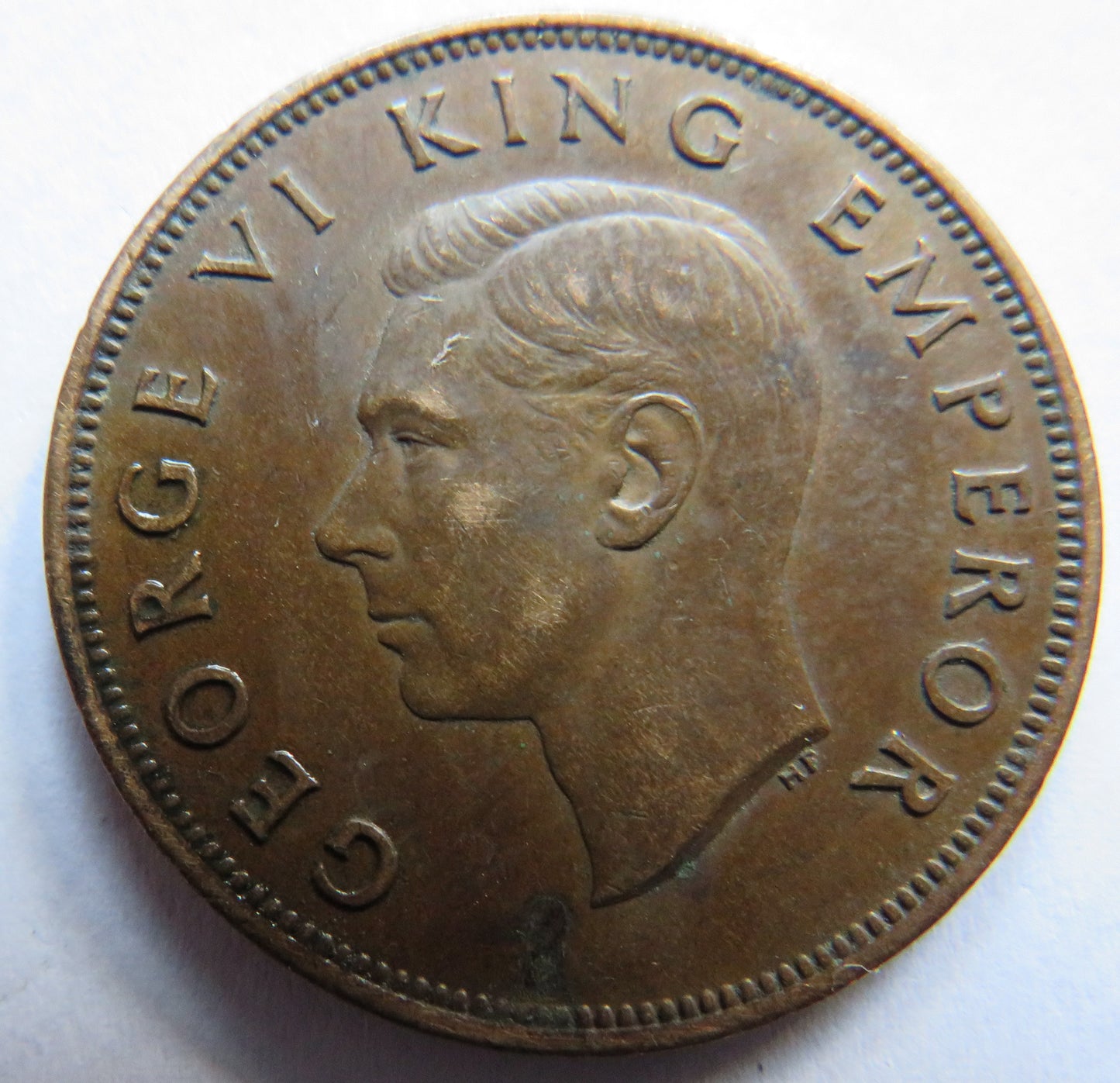1941 King George VI New Zealand One Penny Coin