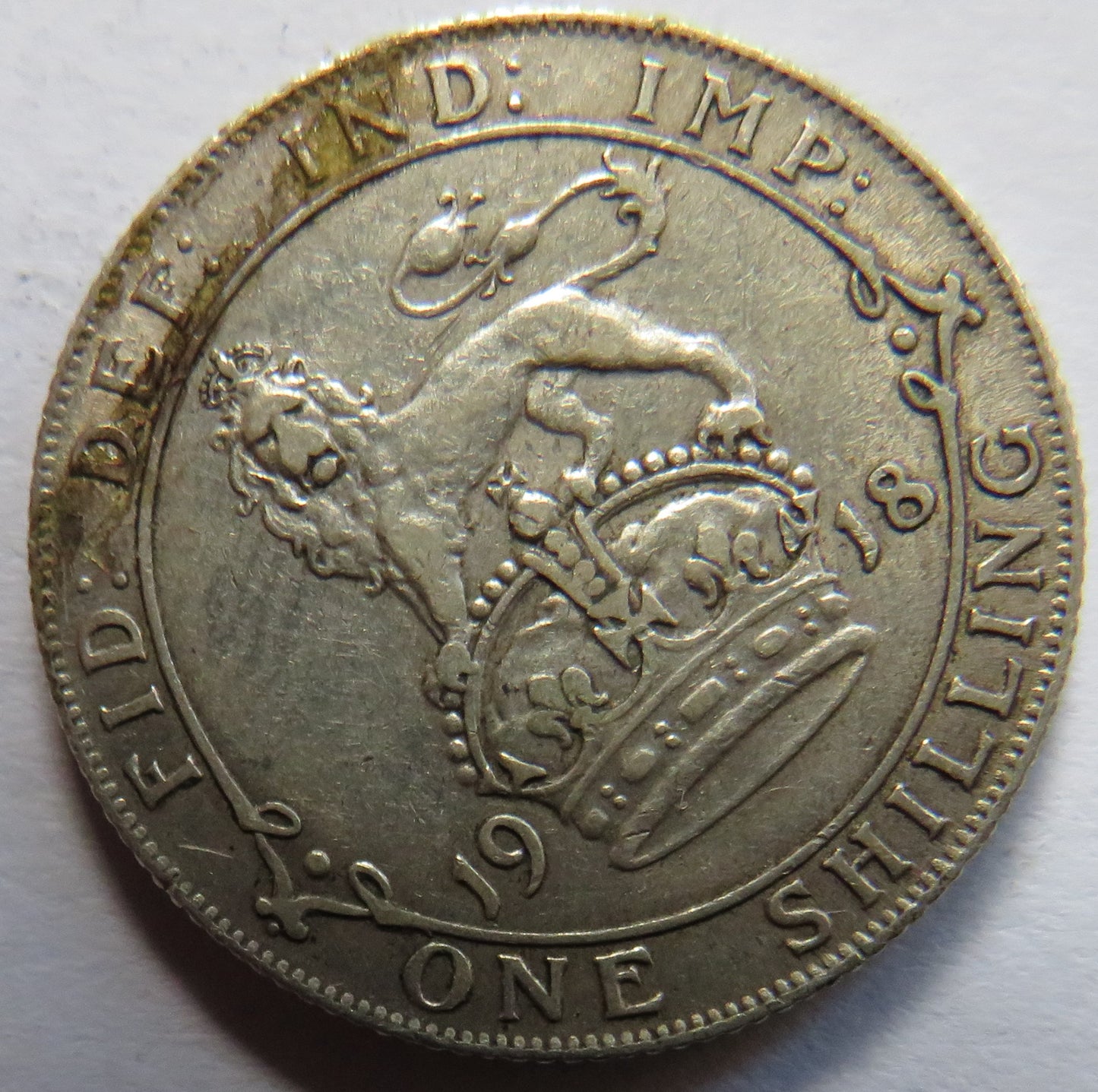 1918 King George V Silver Shilling Coin - Great Britain