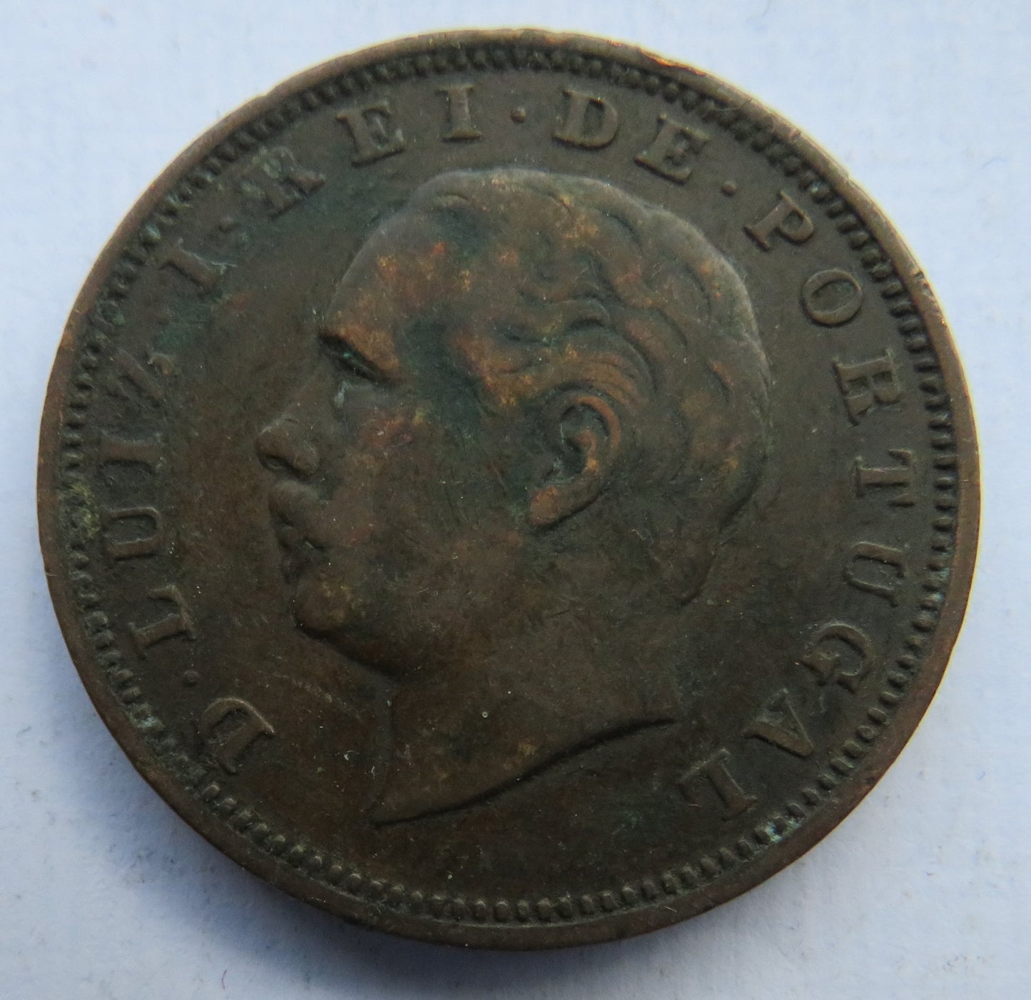 1883 Portugal 20 Reis Coin