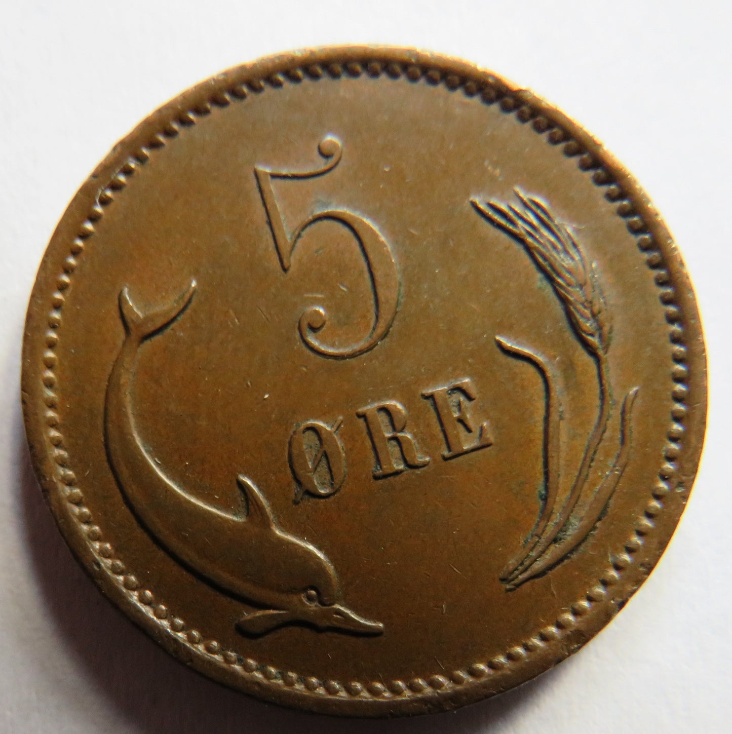 1902 Denmark 5 Ore / Øre Coin