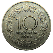 Load image into Gallery viewer, 1925 Austria 10 Groschen Coin
