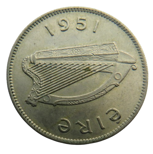 1951 Ireland Eire One Shilling Coin
