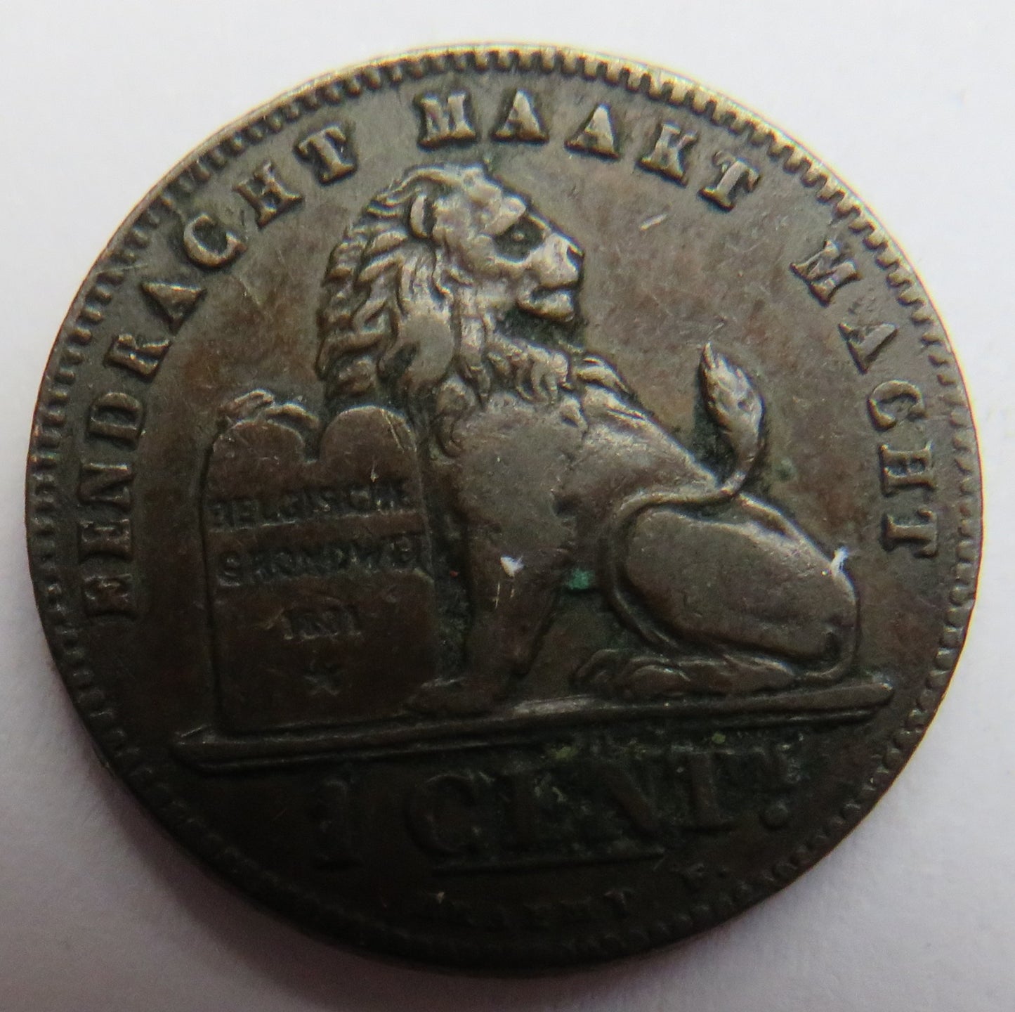 1887 Belgium One Centime Coin