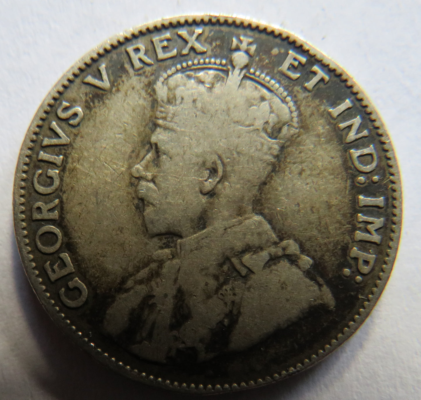 1911 King George V Canada Silver 25 Cent Coin