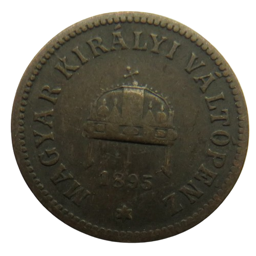 1895 Hungary 2 Fillér Coin