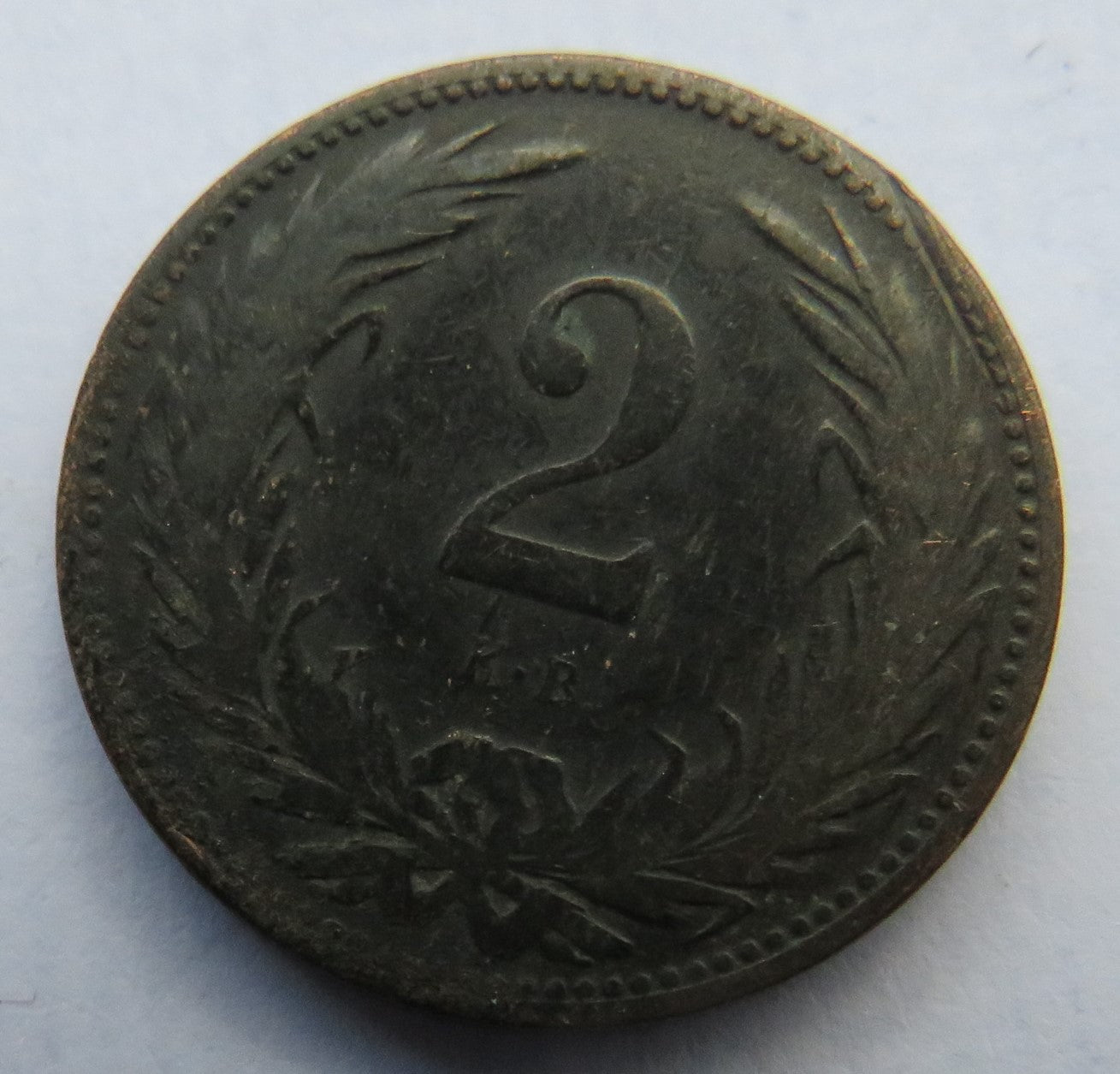 1895 Hungary 2 Fillér Coin