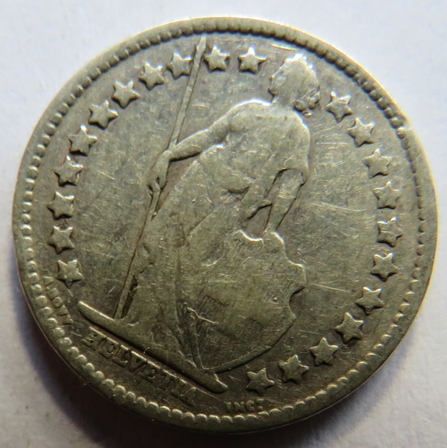 1906 Switzerland Silver 1/2 Franc Coin