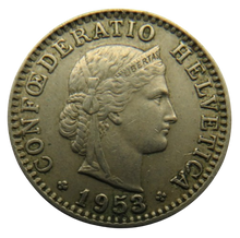Load image into Gallery viewer, 1953 Switzerland 20 Rappen Coin

