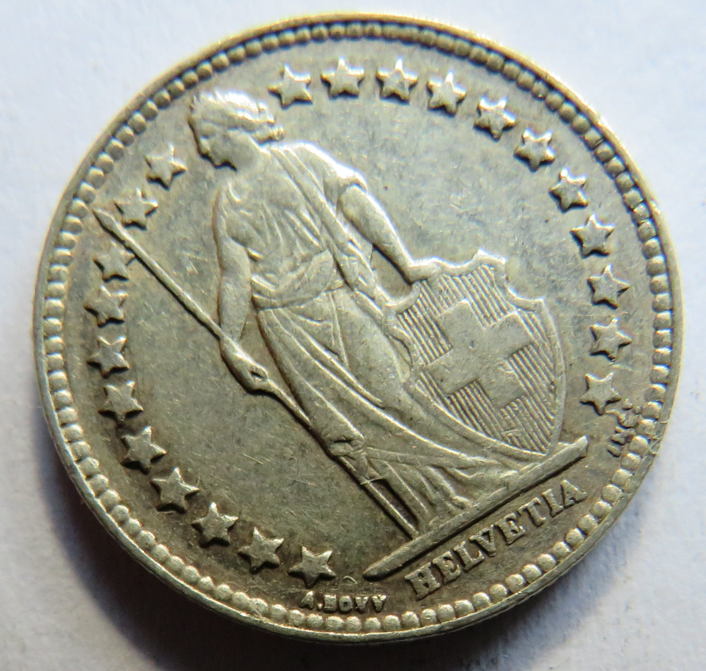 1952 Switzerland Silver 1/2 Franc Coin