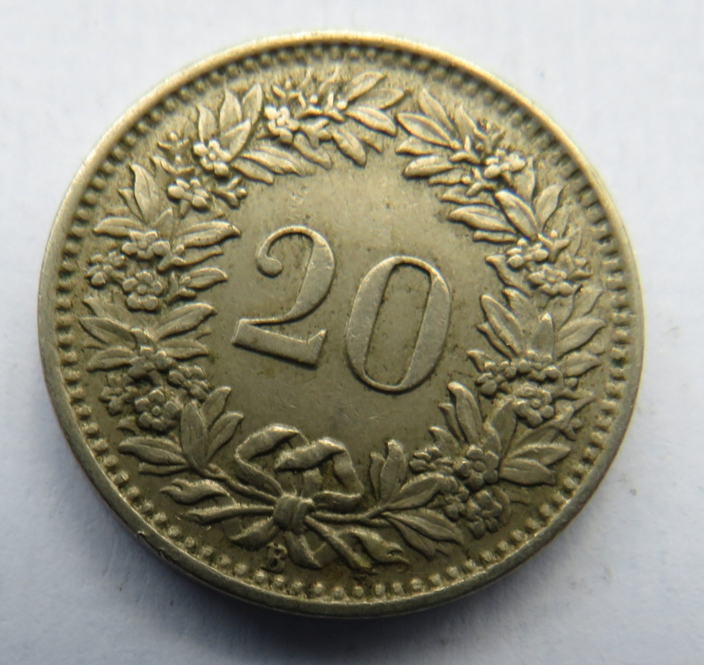1953 Switzerland 20 Rappen Coin