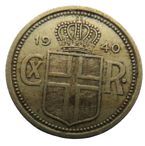 1940 Iceland 25 Aurar Coin