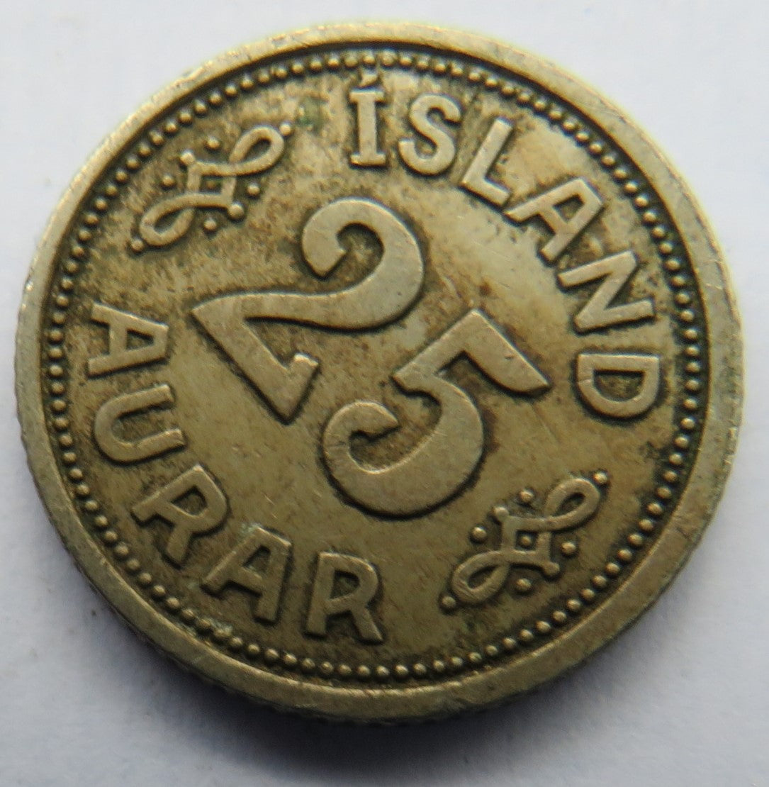 1940 Iceland 25 Aurar Coin