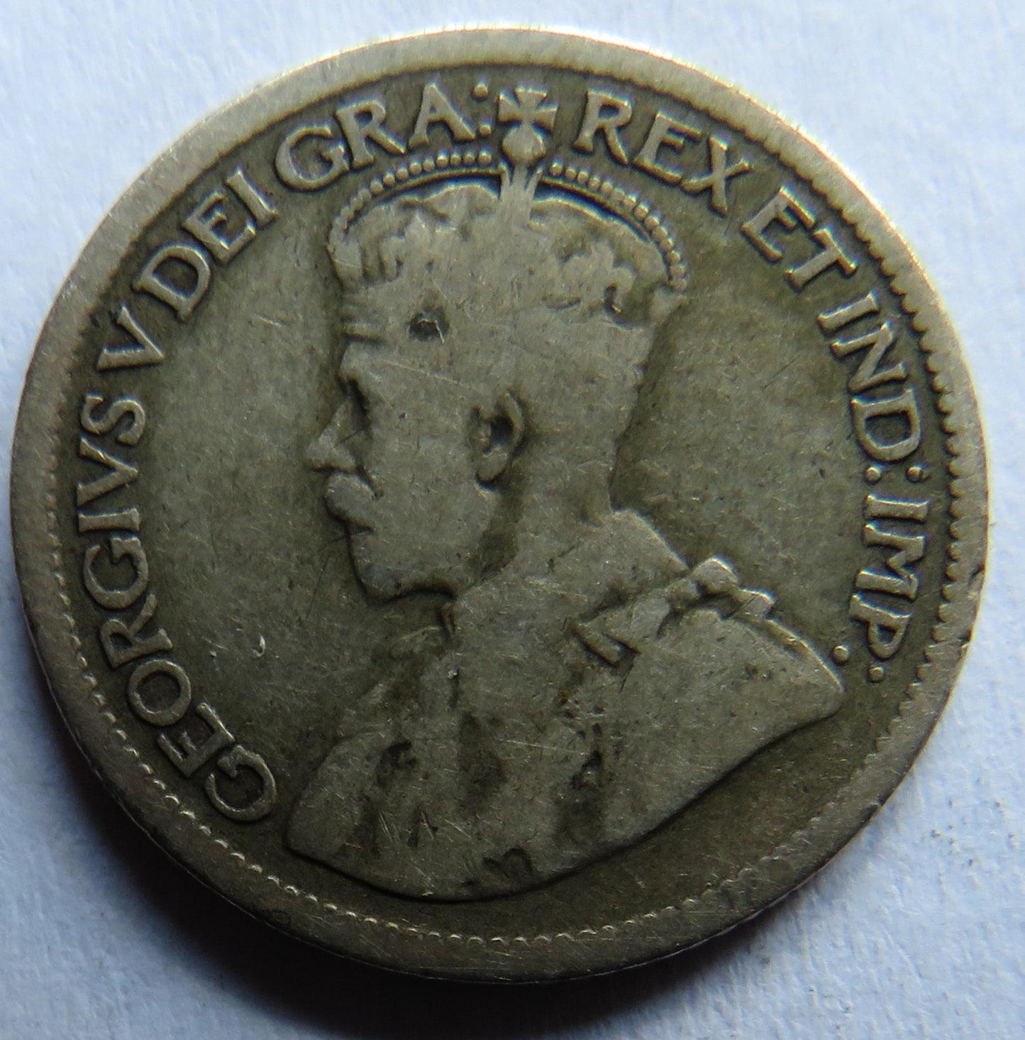 1918 King George V Canada Silver 10 Cents Coin