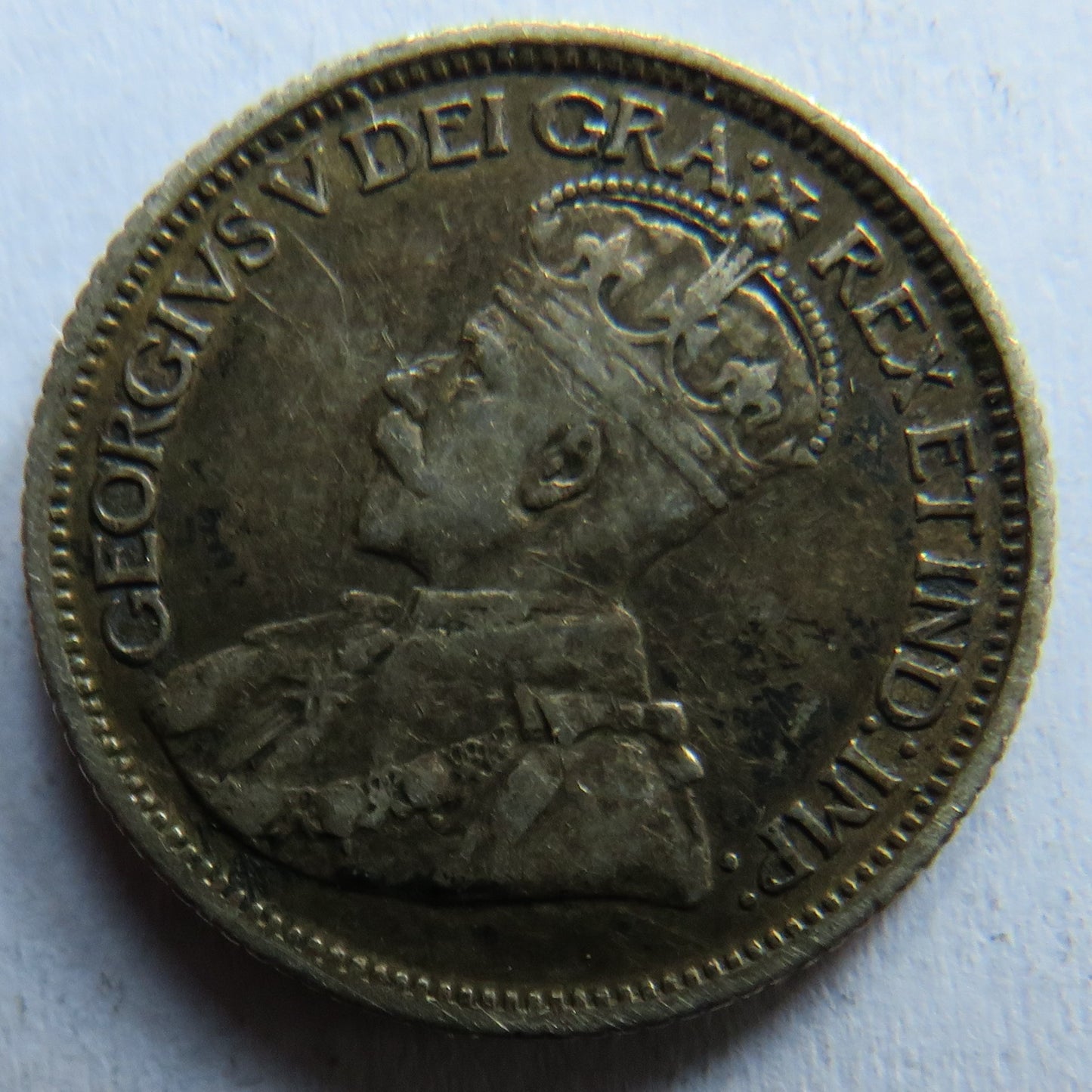 1914 King George V Canada Silver 10 Cents Coin