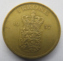 Load image into Gallery viewer, 1957 Denmark One Krone Coin
