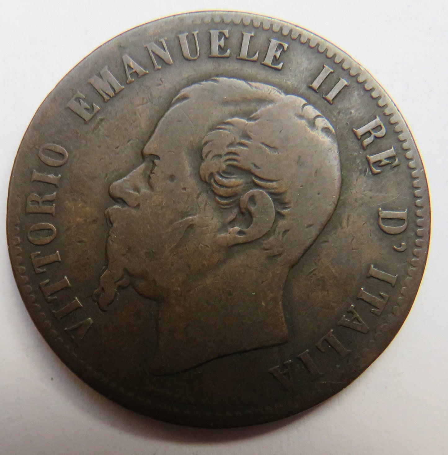 1863 Italy 10 Centesimi Coin