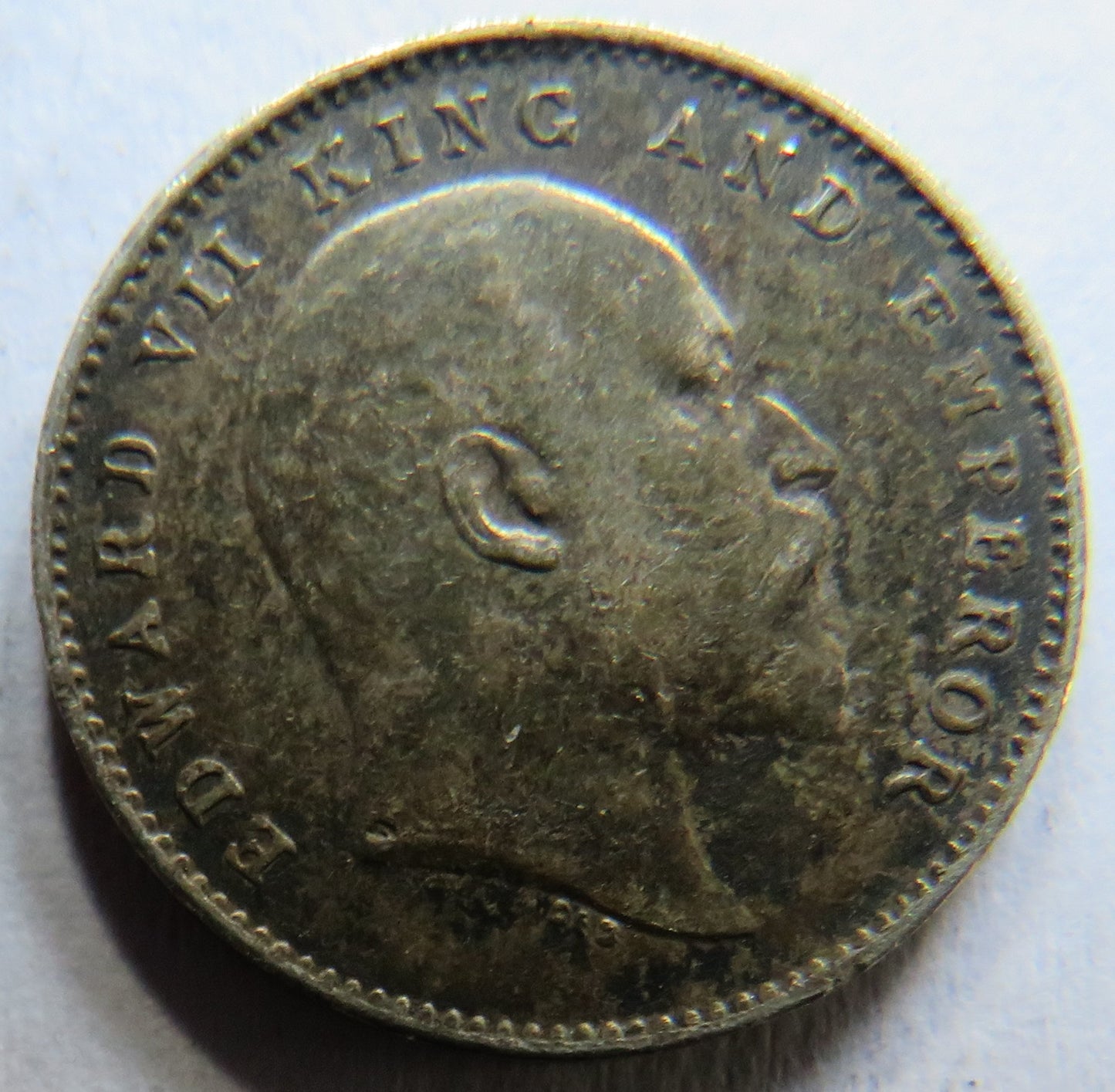 1910 King Edward VII India Silver 2 Annas Coin