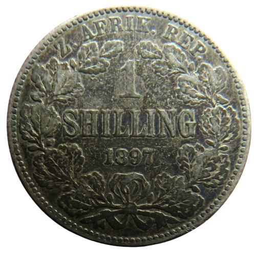 1897 South Africa Silver Shilling Coin