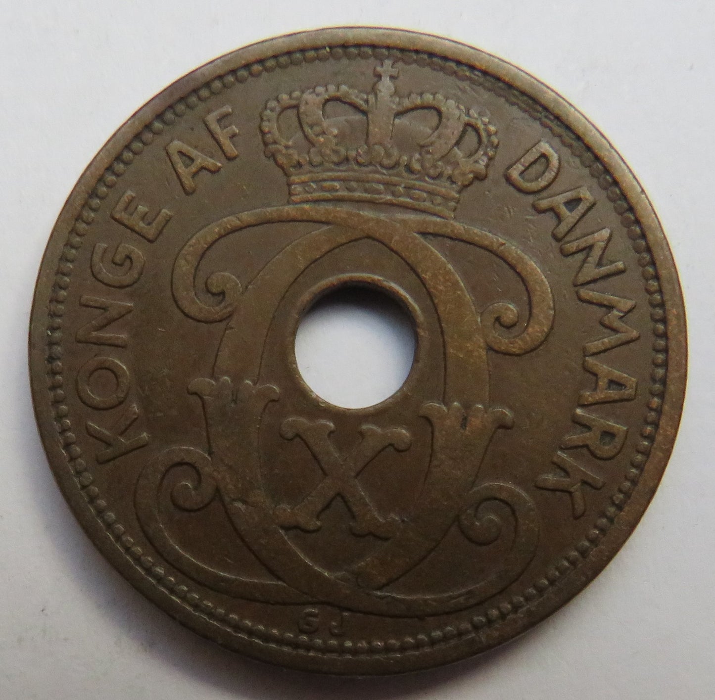 1930 Denmark 5 Ore Coin