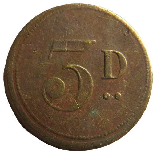 Antique Threepence Token "Few"