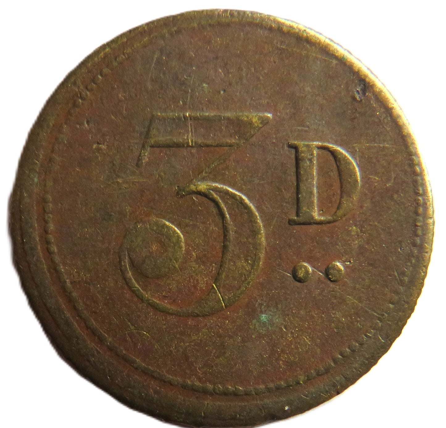Antique Threepence Token "Few"