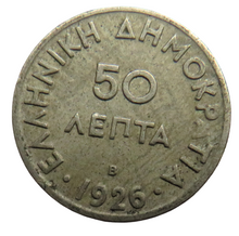Load image into Gallery viewer, 1926 Greece 50 Lepta Coin
