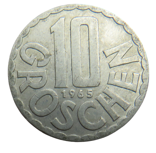 1965 Austria 10 Groschen Coin