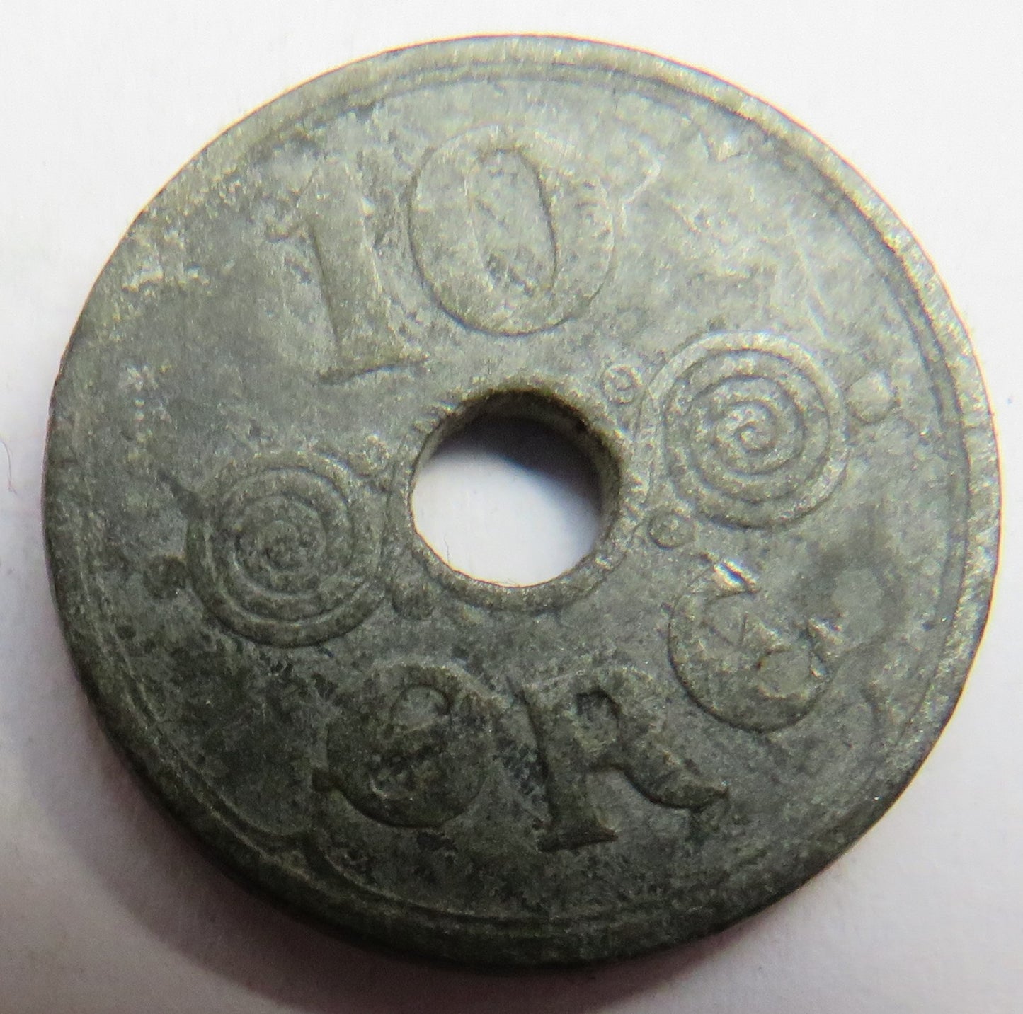 1944 Denmark 10 Ore Coin