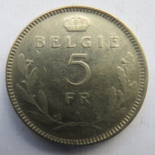 Load image into Gallery viewer, 1936 Belgium 5 Francs Coin
