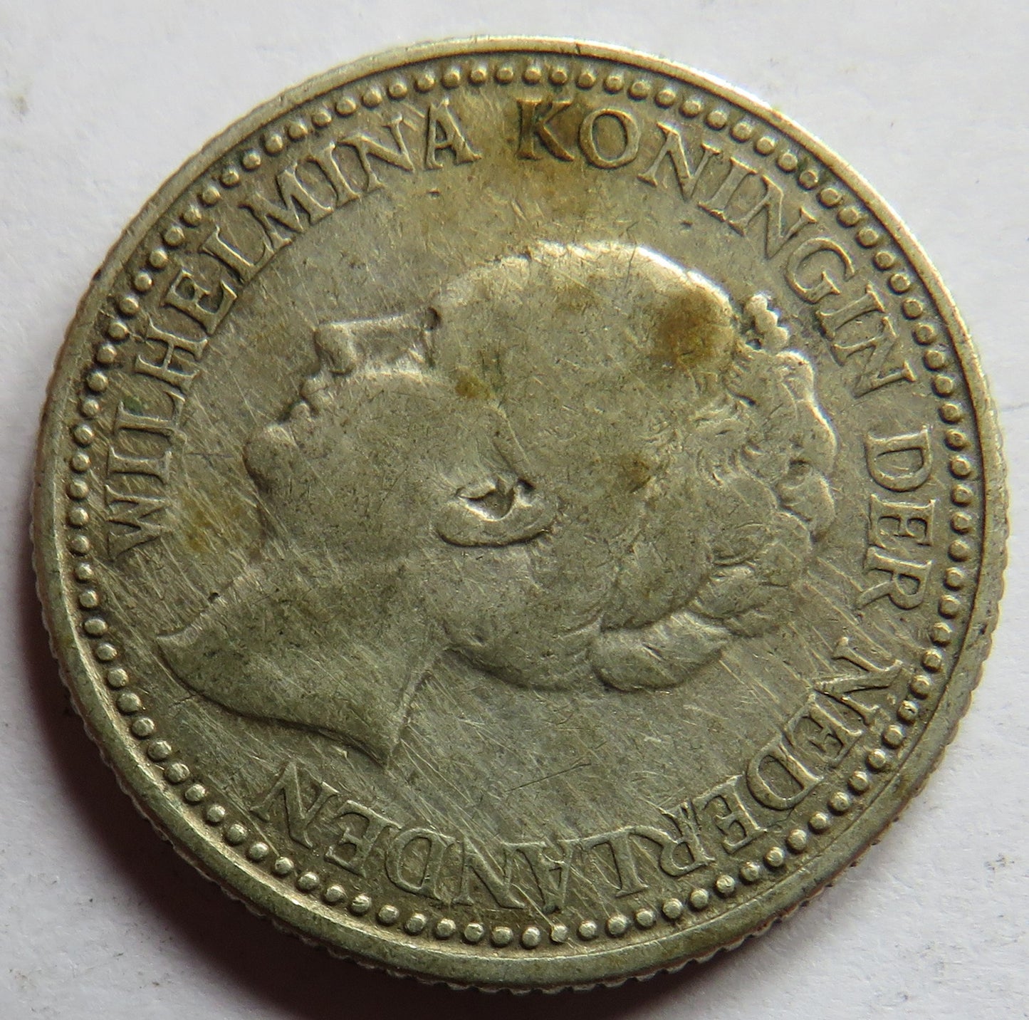 1921 Netherlands Silver 1/2 Gulden Coin