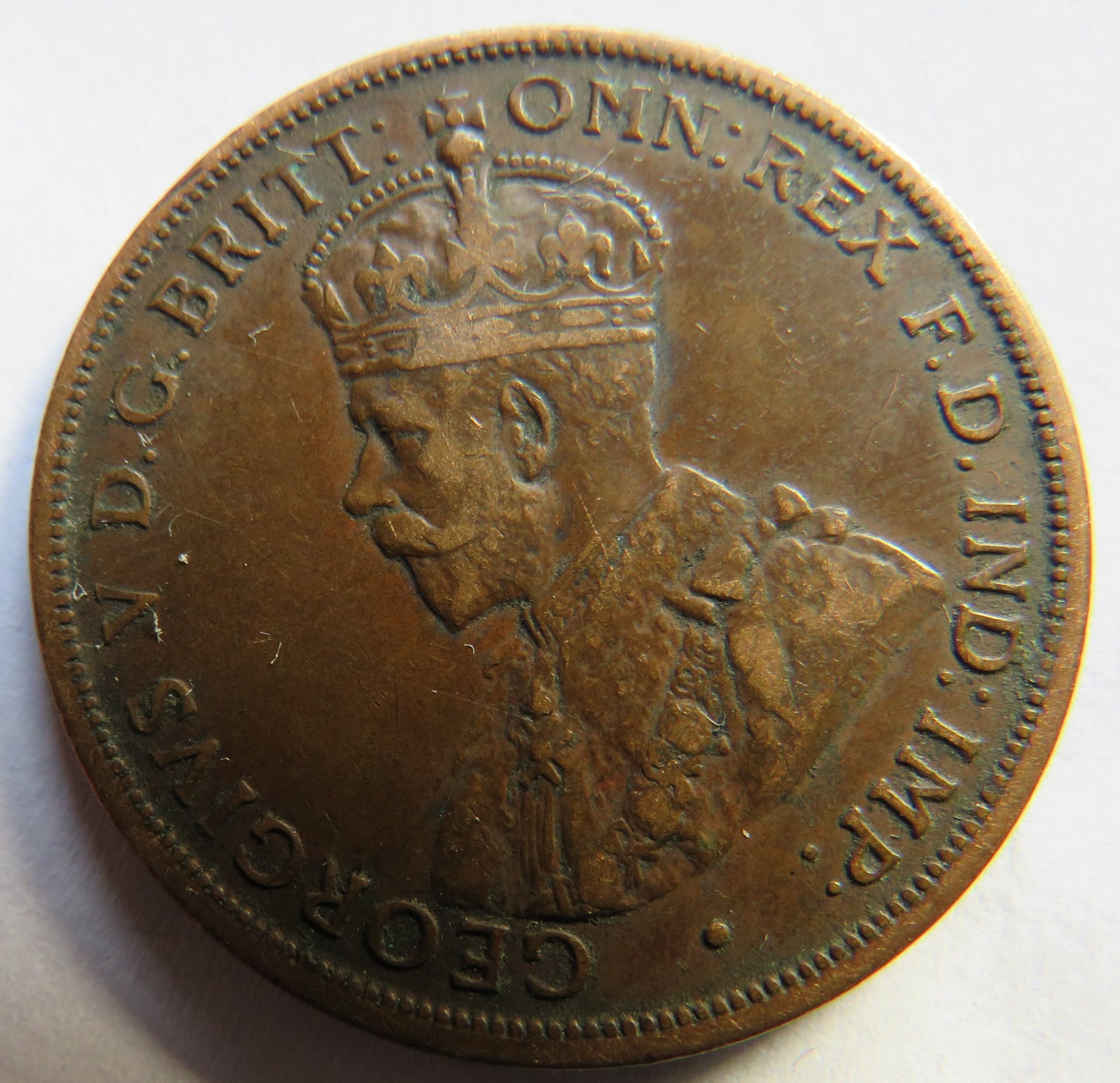 1919 King George V Australia One Penny Coin