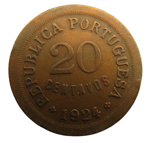 1924 Portugal 20 Centavos Coin