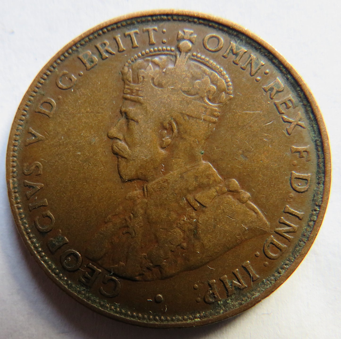 1919 King George V Australia One Penny Coin