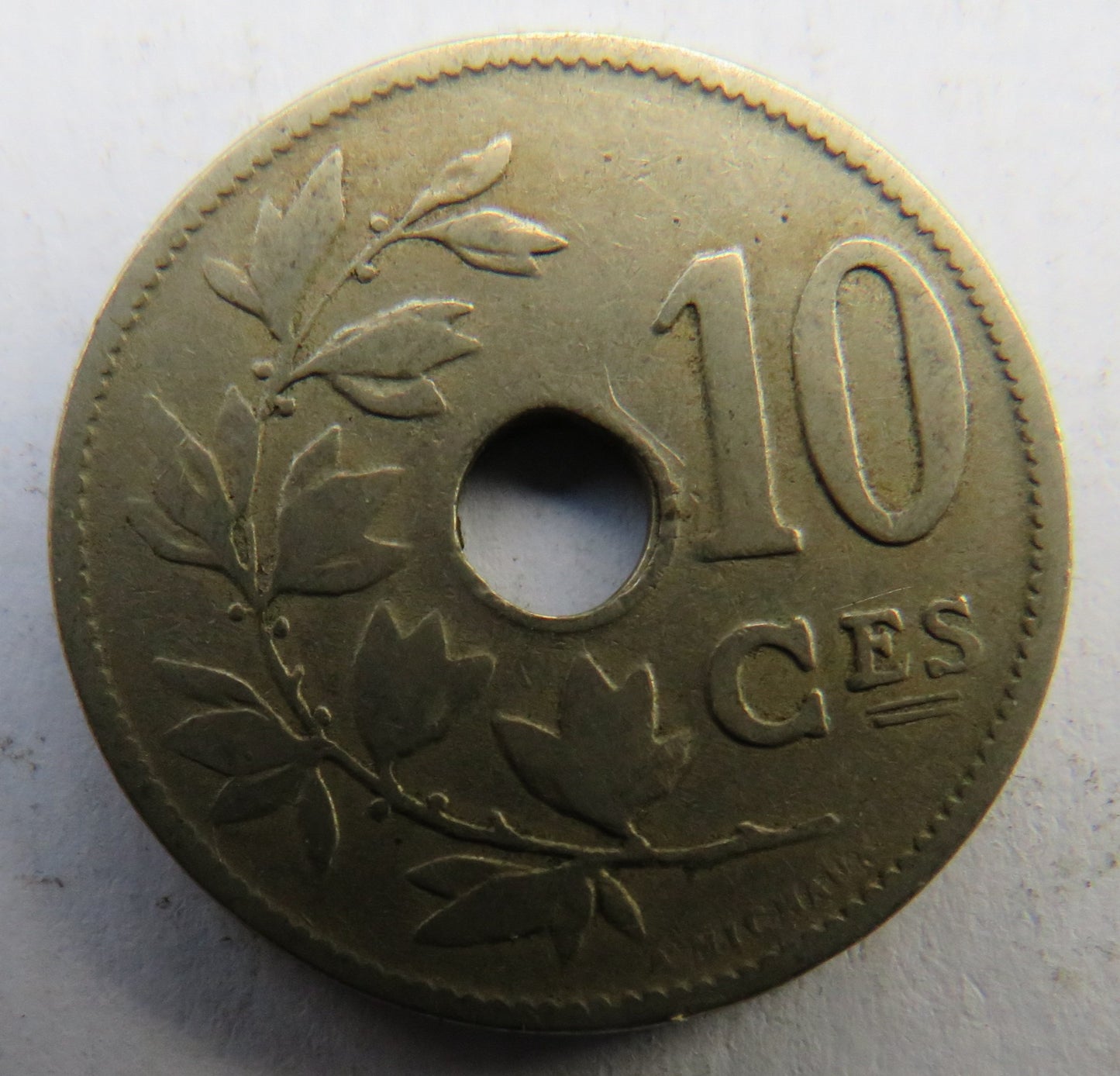 1902 Belgium 10 Centimes Coin