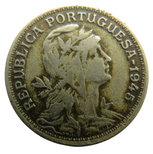 1945 Portugal 50 Centavos Coin
