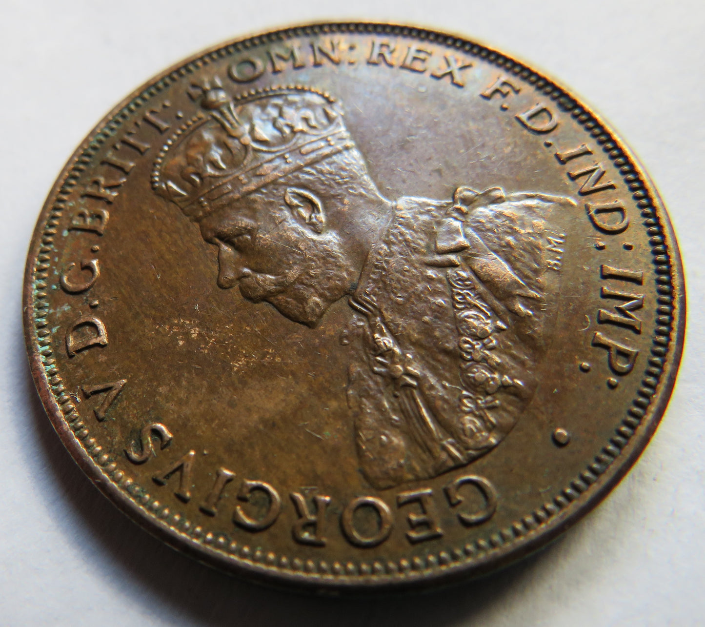 1918 King George V Australia One Penny Coin