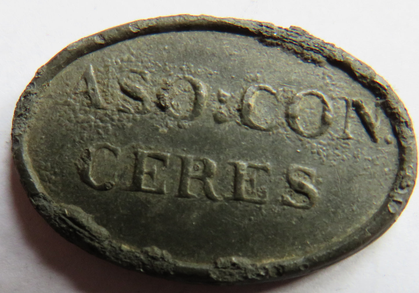 1799 Scottish Church Communion Token P.T M ASO:Con Ceres