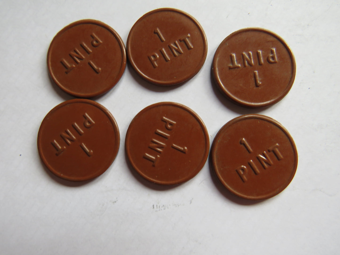 6 x Great Grimsby Co-op Society Dairy Dep One Pint Tokens