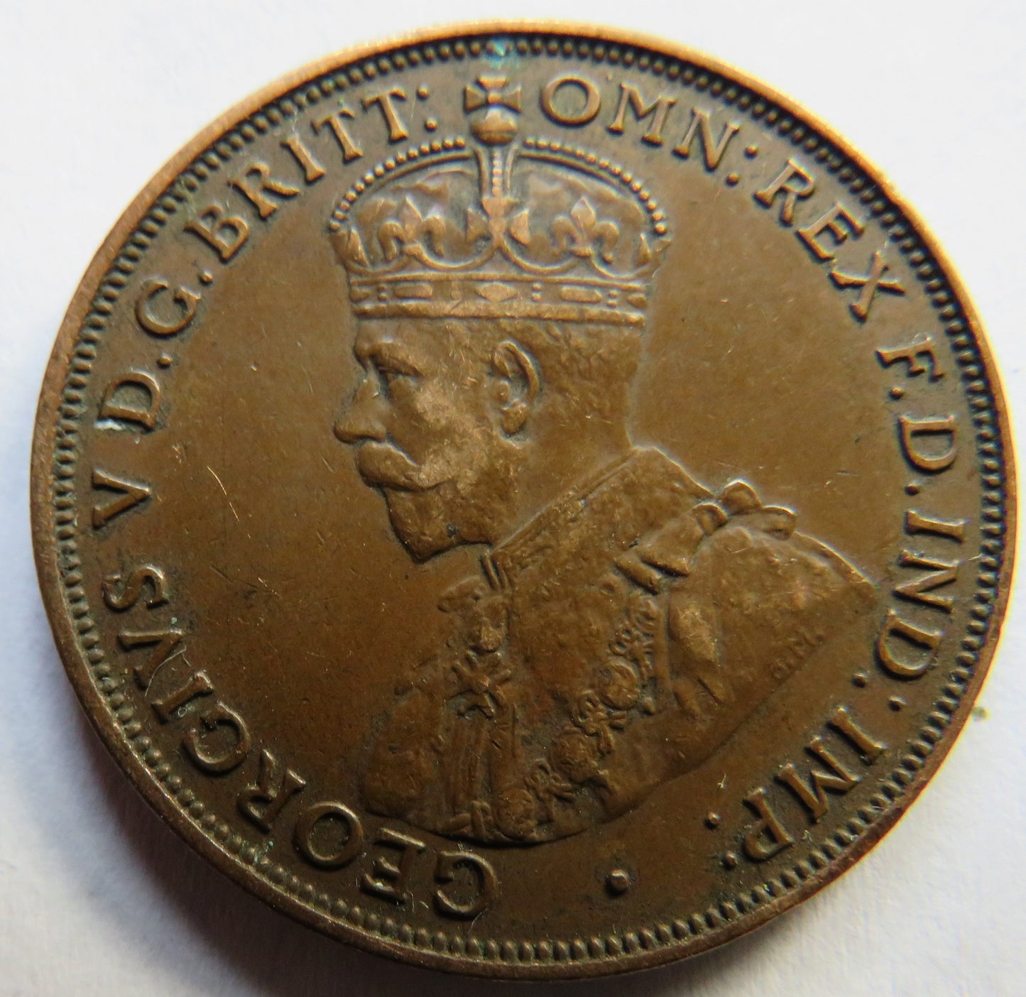 1916 King George V Australia One Penny Coin