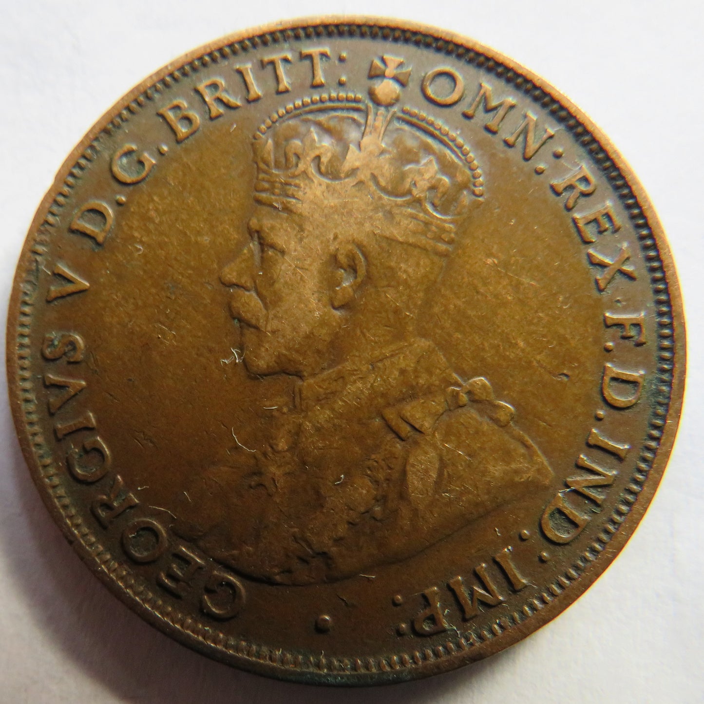 1916 King George V Australia One Penny Coin