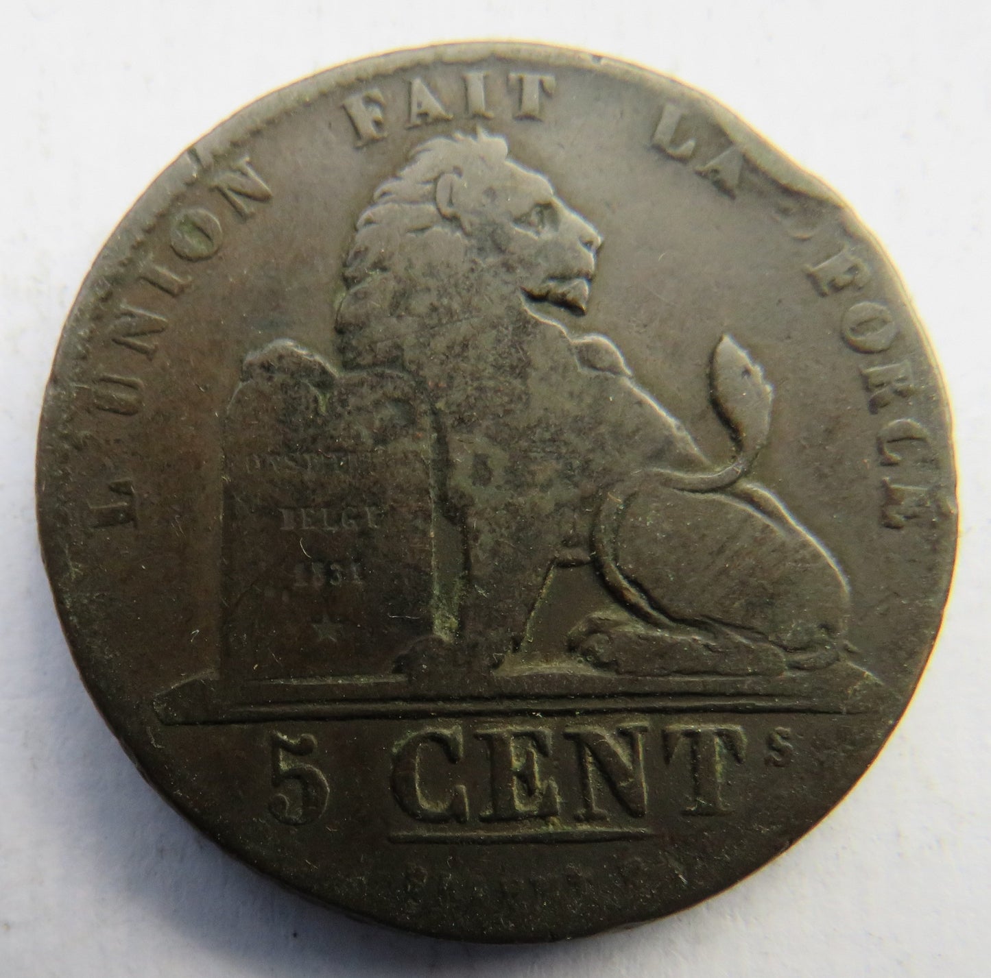 1837 Belgium 5 Centimes Coin