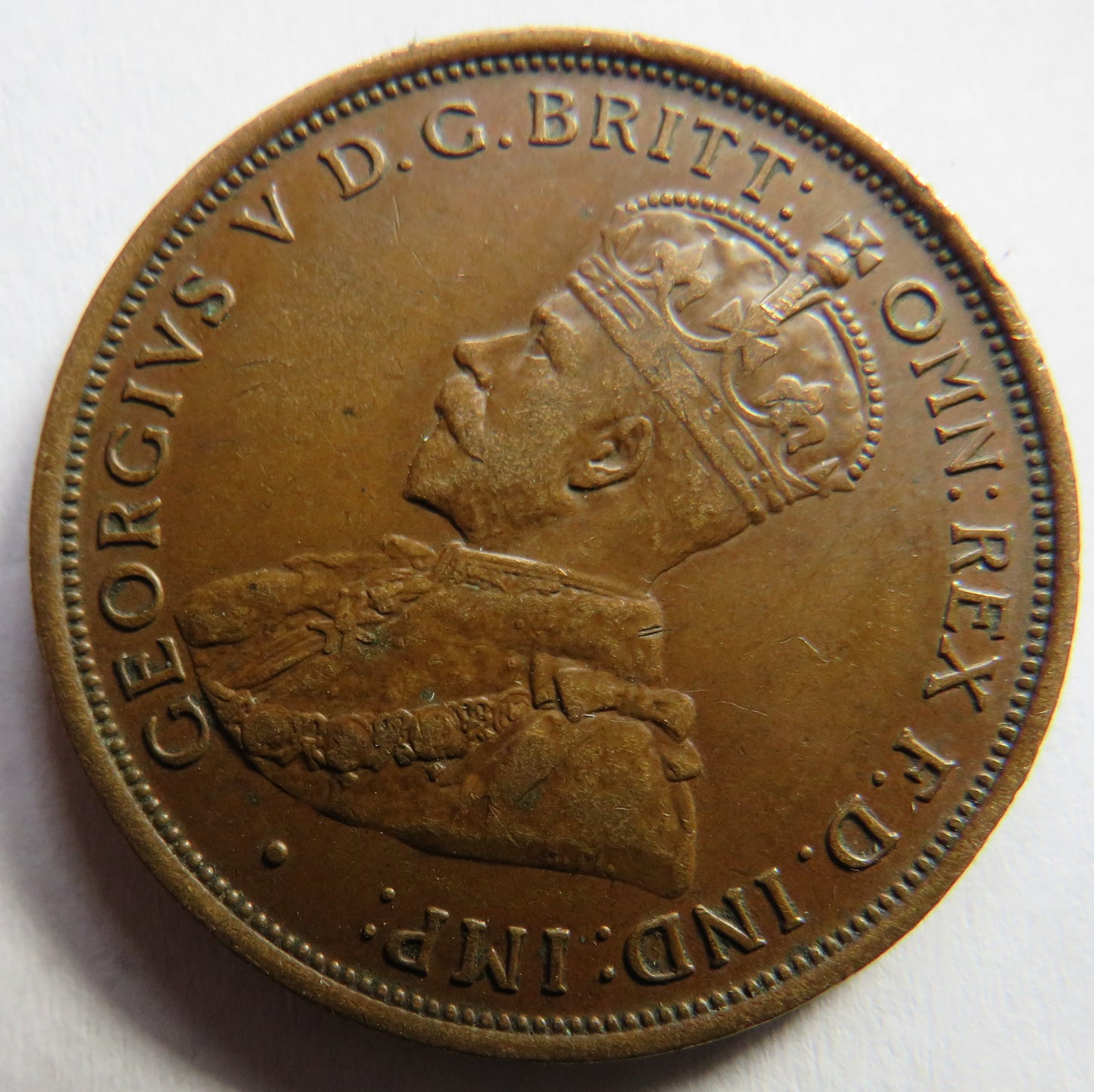 1913 King George V Australia One Penny Coin