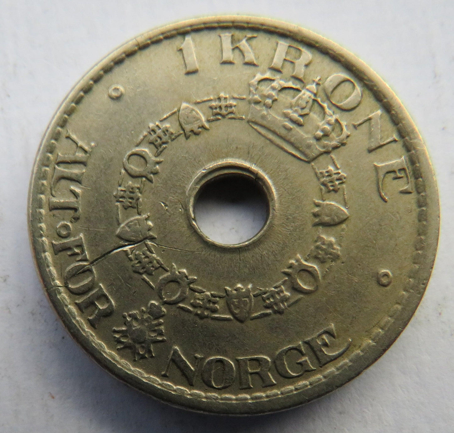 1949 Norway One Krone Coin