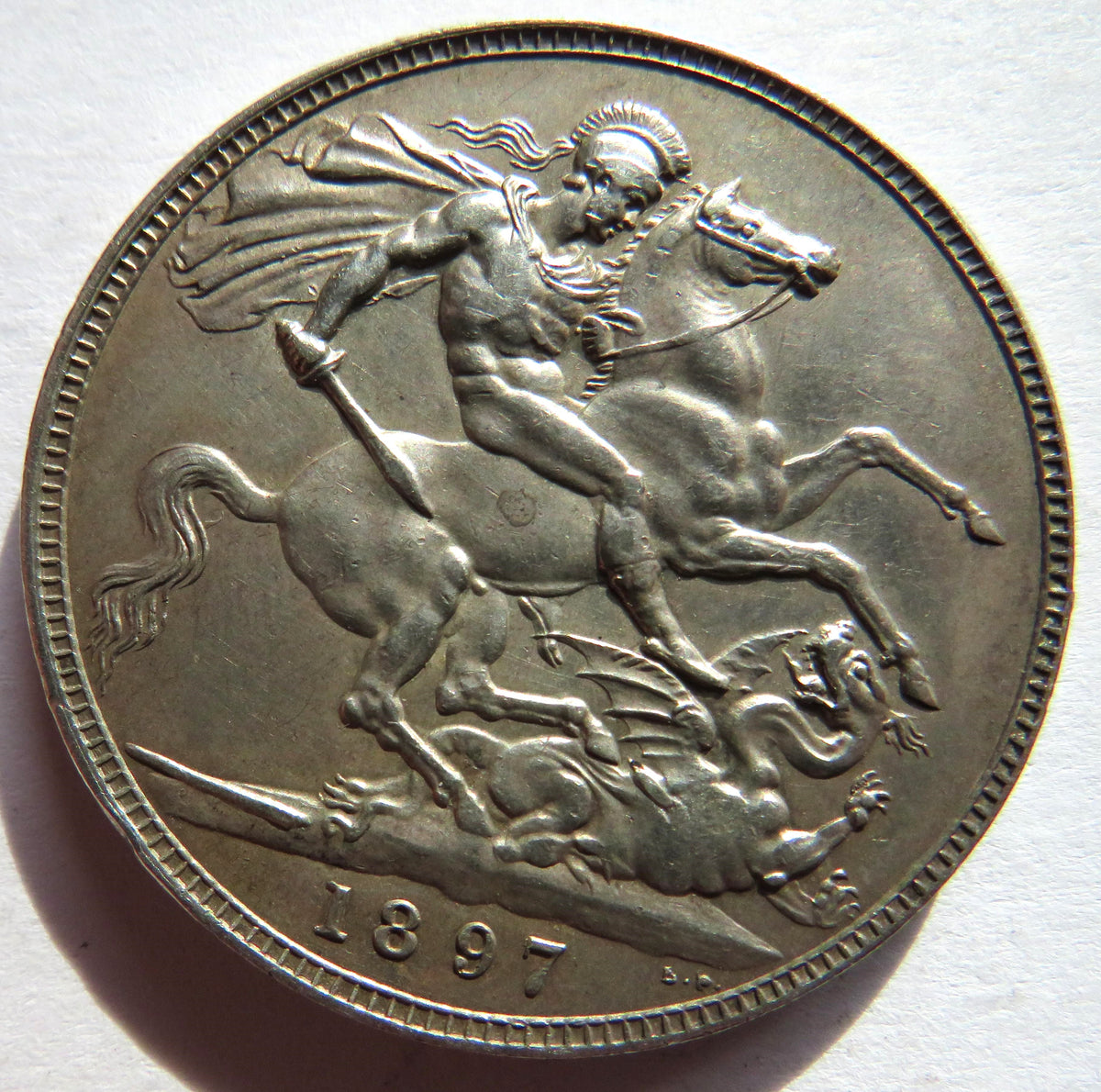 1897 LXI Queen Victoria Silver Crown Coin In Better Grade - Great Britain