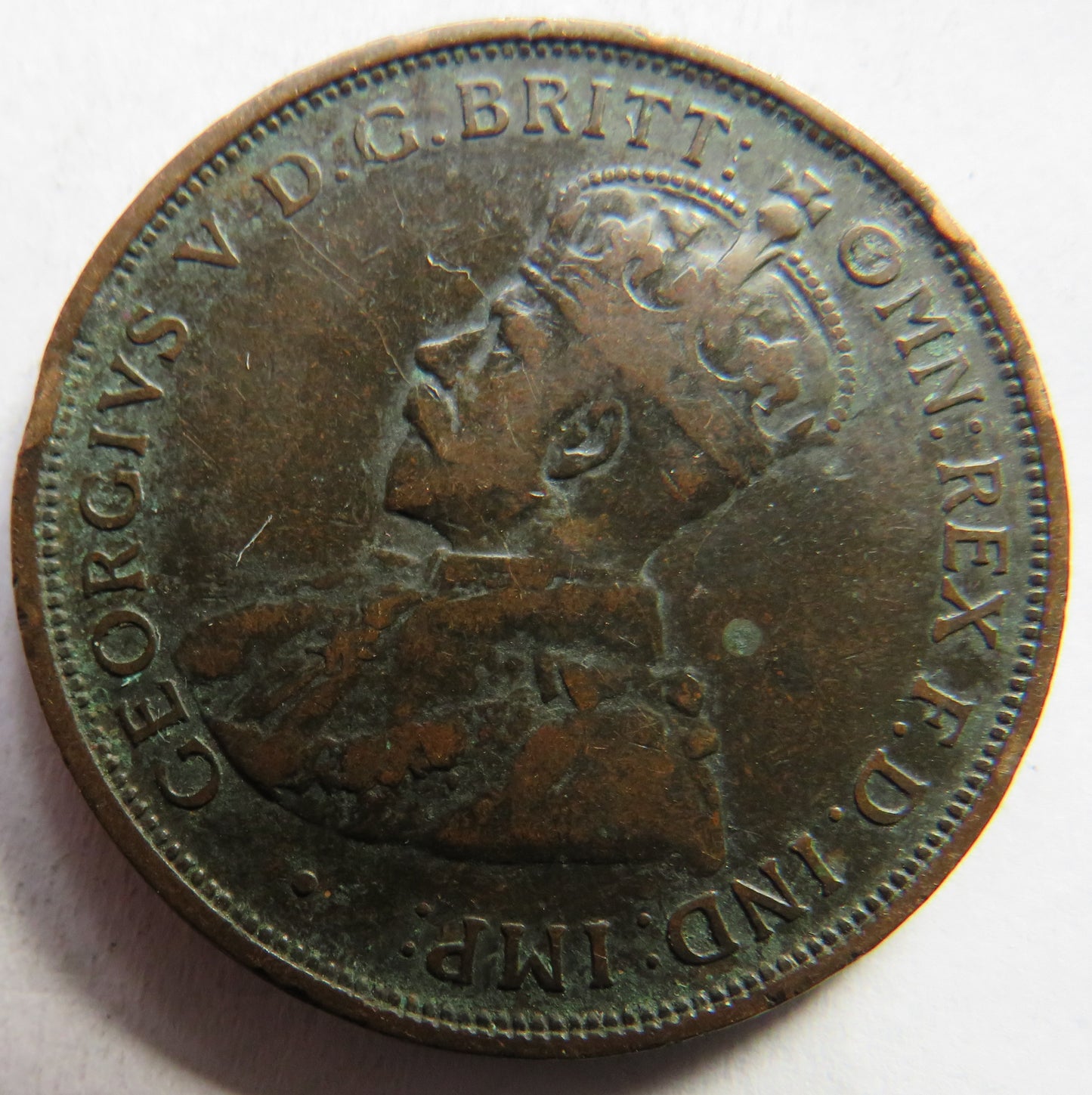1912-H King George V Australia One Penny Coin