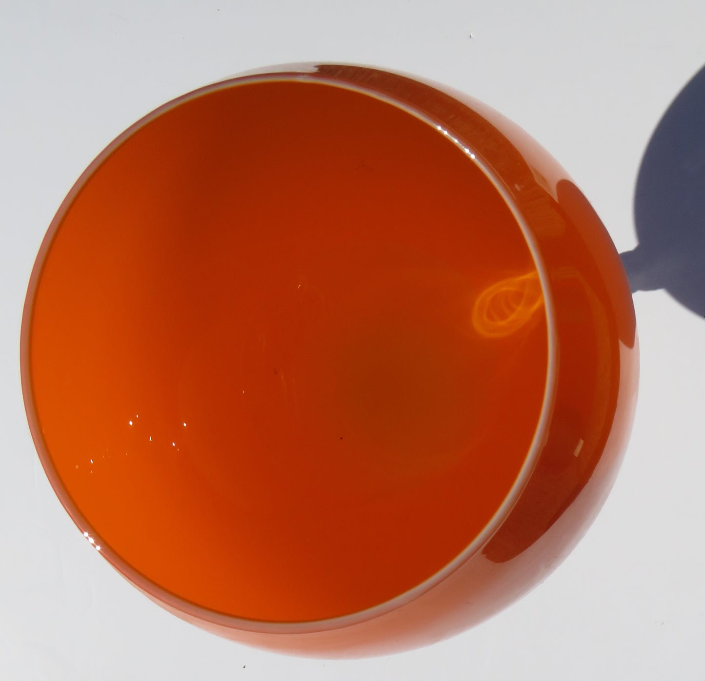 Vintage Good Quality Italian Orange Glass Vase