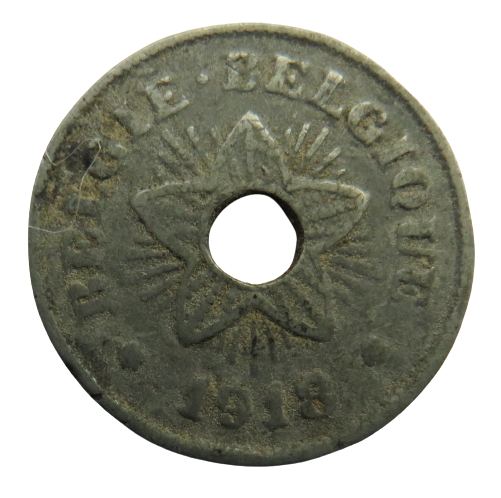 1918 Belgium 50 Centimes Coin
