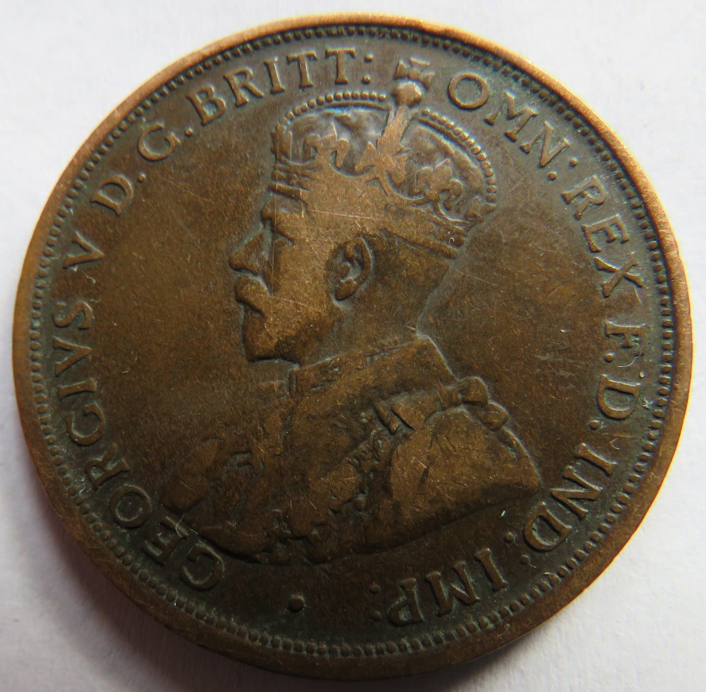 1911 King George V Australia One Penny Coin